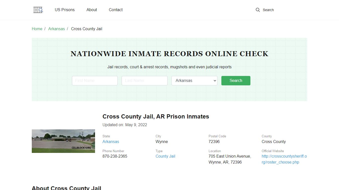 Cross County Jail, AR Prison Inmates - cellblock7.org